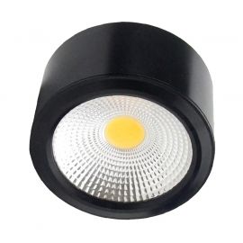 Enlite LED 10W COB Round Surface Black Downlight 3000K