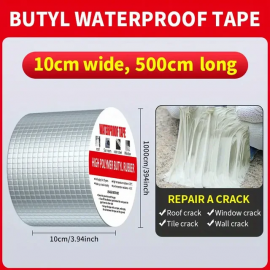 Waterproof Self Adhesive Aluminum Foil Butyl Rubber Tape (50mm x 5m)