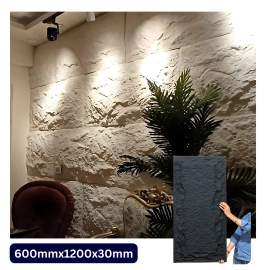 Super luxury light weight 3D PU cultural faux stone wall panels 600mm x 1200mm X 30mm