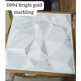 Bright gold marbling 3d wall panel