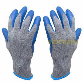 Palm Coated Cotton Hand Gloves - Rubber 