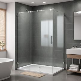 Frameless Glass Shower Cubicle 7ft x 4ft