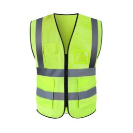 Protecto Safety Jacket Luminous Green/Orange Double Pocket 