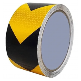 DOUBLE COLOR SAFETY REFLECTIVE TAPE 5M Black and Yellow.