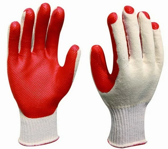 Rubber Coated Palm Cotton Hand Gloves Heavy duty